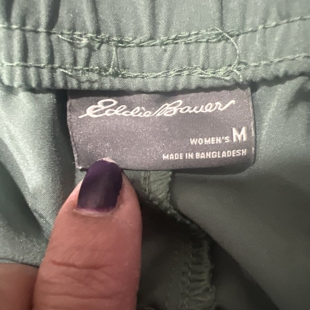 Eddie Bauer Ladies Traveler‎ Pant Medium Green High Rise Active Outdoor Trail - Picture 10 of 14